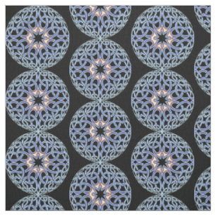 Tissu Blue Celtic Knot Mandala Motif Fabric