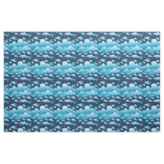 Tissu Blue Dolphin Motif Classic Trending Modern Cute