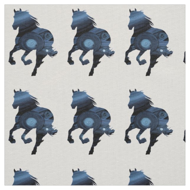 Tissu Blue Horse Wilderness Fabric (Échantillon)