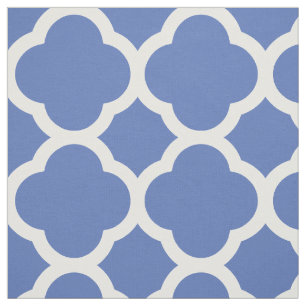 Tissu Blue Modern Quatrefoil Grande échelle