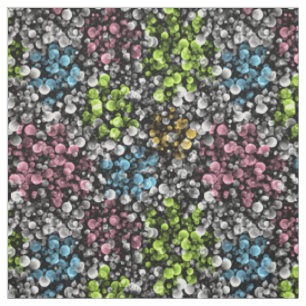 Tissu Blue Orange Pink Lime Vert Pois Motif