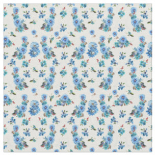 Tissu Blues de Cornflower en Aquarelle blanc