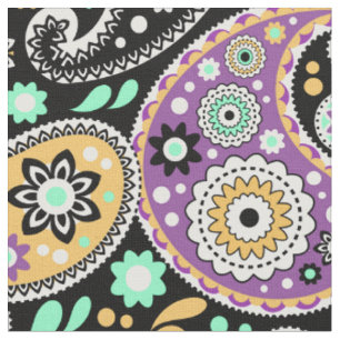 Tissu Bohemian Cowgirl Modern Purple Paisley Imprimer