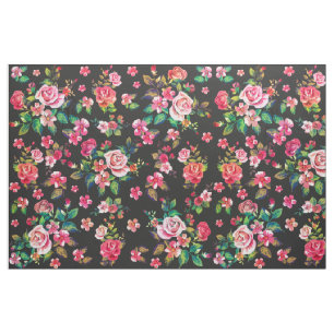 Tissu Boho Chic rose d'aquarelle fleurie motif