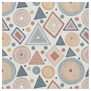 Tissu Boho formes géométriques Abstraites Motif en terre