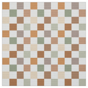 Tissu Boho Neutre Terne Damier Damier À Carreaux