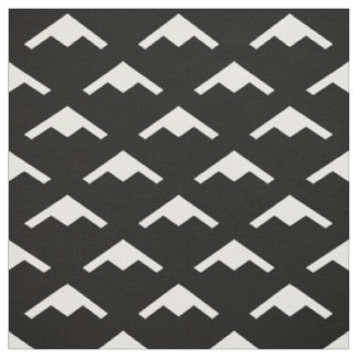 Tissu Bombe blanc B-21 Raider Stealth Motif sur noir