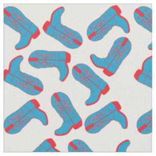 Tissu Bottes de cowboy rouges et bleues sur tout arrièr