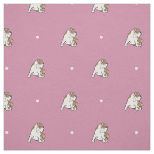 Tissu Bouledogue de point de polka