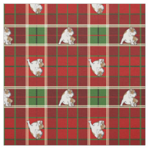 Tissu Bouledogue rouge de tartan