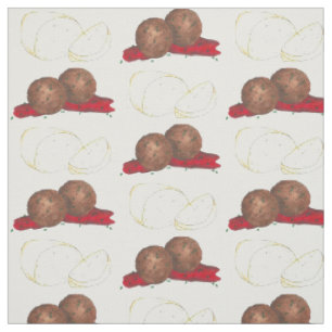 Tissu Boulettes de viande et Mozzarella Italien Fabric a