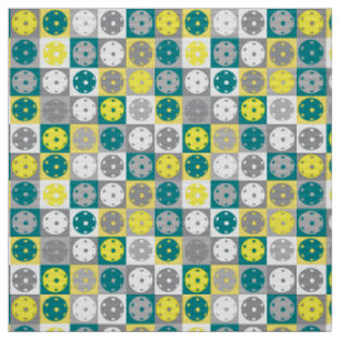 Tissu Boulettes jaunes, vertes et grises