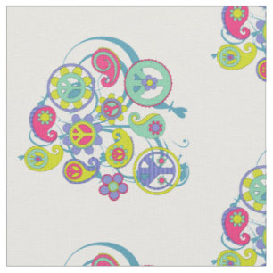 Tissu Bouquet psychédélique de paix de Paisley