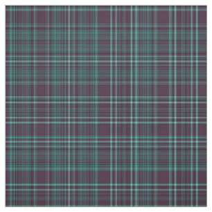 Tissu Bourgogne et plaid turquoise