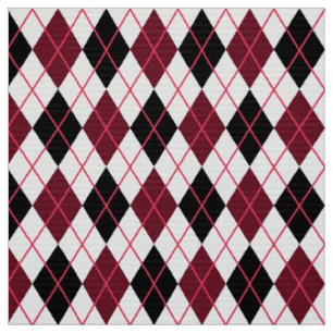 Tissu Bourgogne, noir et blanc Jacquard Motif