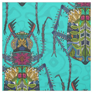 Tissu bousier turquoise
