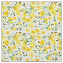 Tissu Bouteilles Jaunes Fleurs Aquarelle Robe Chambre