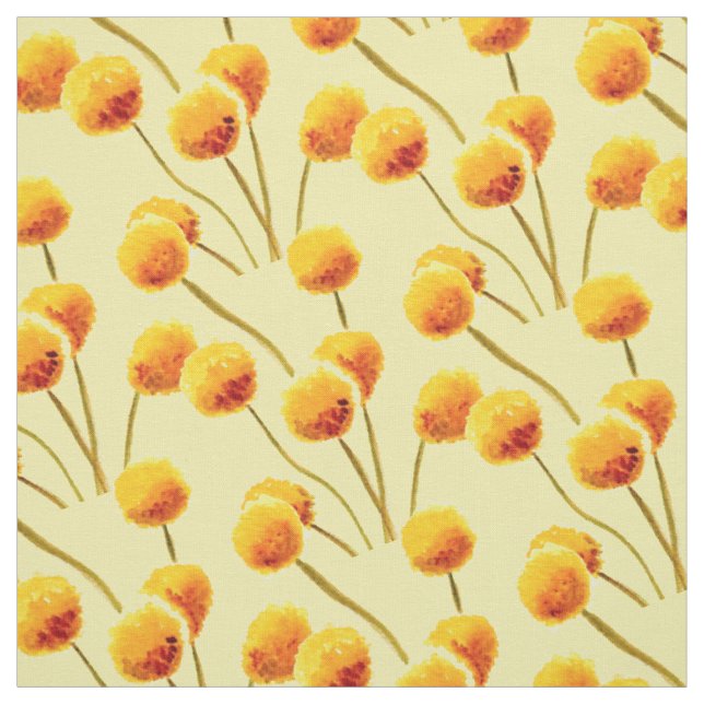 Tissu Bouton Billy jaune fleur australienne originaire (Échantillon)