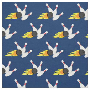 Tissu Bowling Balls et Flammes Pins Sports