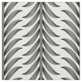 Tissu Branche d'olive linéaire en motif noir et blanc