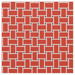 Tissu Bright red tissage panier design motif