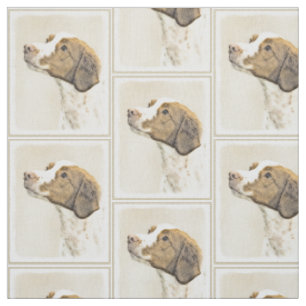 Tissu Brittany Paining - Un joli art original de chien
