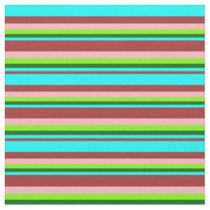Tissu Brown, Aqua, Vert foncé, Vert et Rose clair