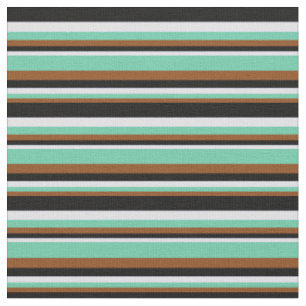 Tissu Brown, Aquamarine, Lavande et noir