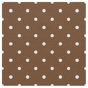Tissu Brown au chocolat avec points Pois blancs
