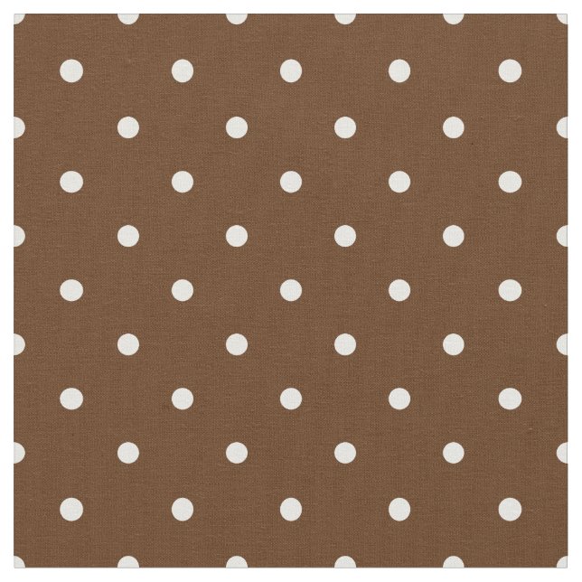 Tissu Brown au chocolat avec points Pois blancs (Fermer)