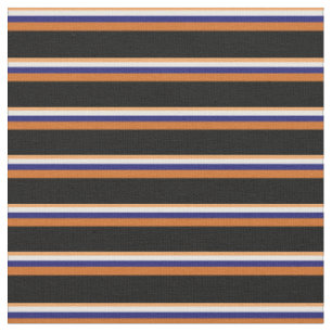 Tissu Brown, blanc, bleu nuit, chocolat et noir