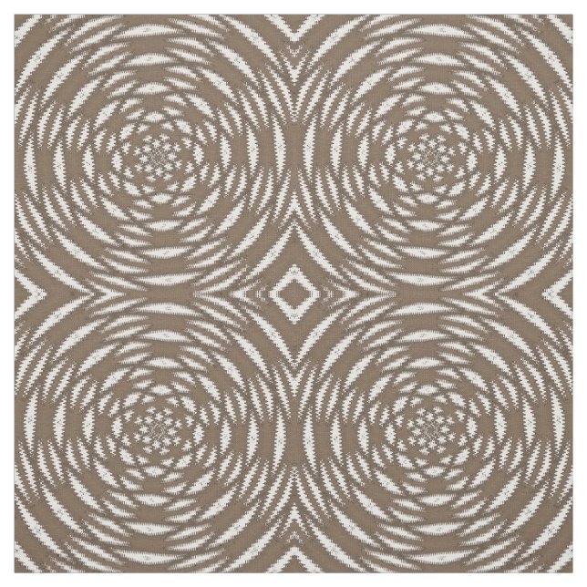 Tissu Brown blanc kaléidoscope circulaire Motif d'impres (Échantillon)