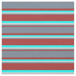 Tissu Brown, gris ardoise, gris clair et vert clair et c