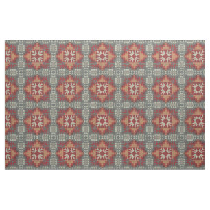 Tissu Brown gris foncé rouge orange Taupe beige ethnique