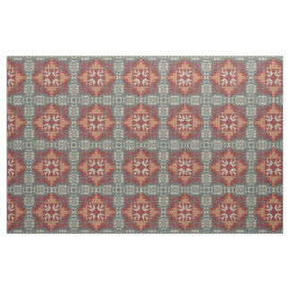 Tissu Brown gris foncé rouge orange Taupe beige ethnique