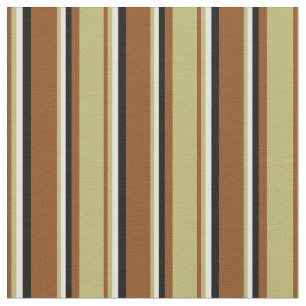 Tissu Brown, kaki foncé, jaune clair et noir