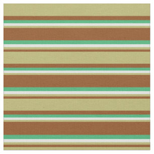 Tissu Brown, Khaki foncé, Cyan clair et vert mer