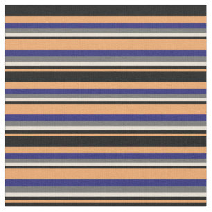 Tissu Brown, Noir, Bisque, Gris Dim & Bleu Midnight