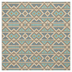 Tissu Brown Orange Turquoise Turquoise Eclectique Ethniq