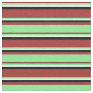 Tissu Brown, vert clair, blanc et noir