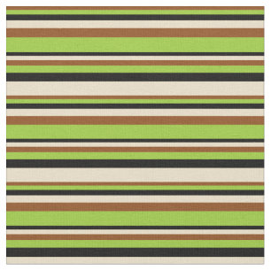 Tissu Brown, Vert, Noir & Tan Couleur Motif