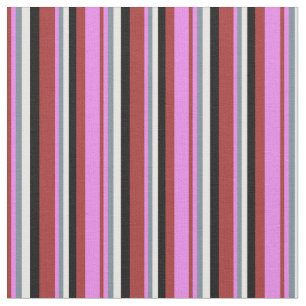 Tissu Brown, violet, gris ardoise, blanc et noir