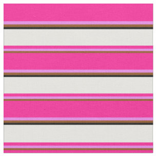Tissu Brown, Violet, Rose profond, Blanc et Noir