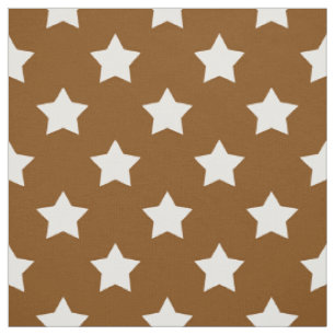 Tissu Brown White Stars Motif Textile décoratif