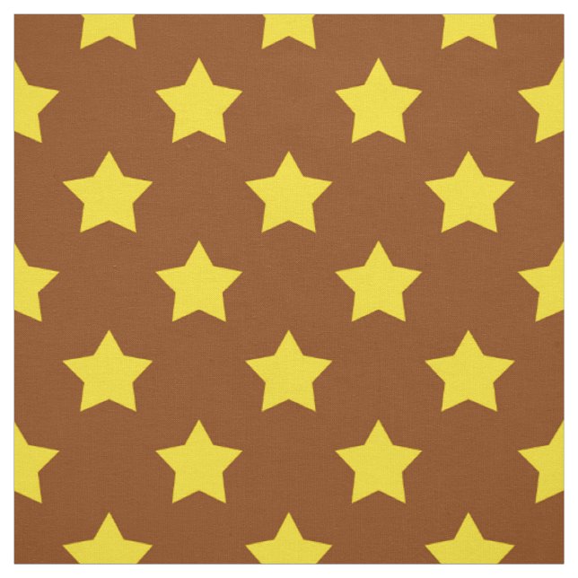 Tissu Brown Yellow Stars Motif Textile décoratif (Échantillon)