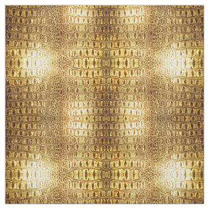 Tissu Brun brillant d'or de peau de crocodile
