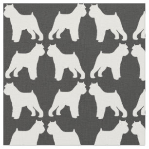 Tissu Bruxelles Griffon Silhouettes Gris et Blanc