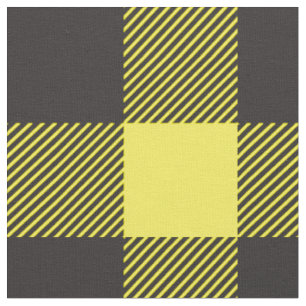 Tissu Buffalo Plaid Check Motif Jaune Noir