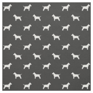 Tissu Bull Terrier Chien race Motif Silhouettes