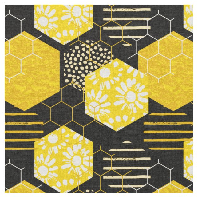 Tissu Bumble Bee Honey Motif (Fermer)
